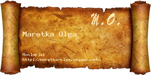 Maretka Olga névjegykártya